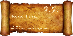 Heckel Fanni névjegykártya